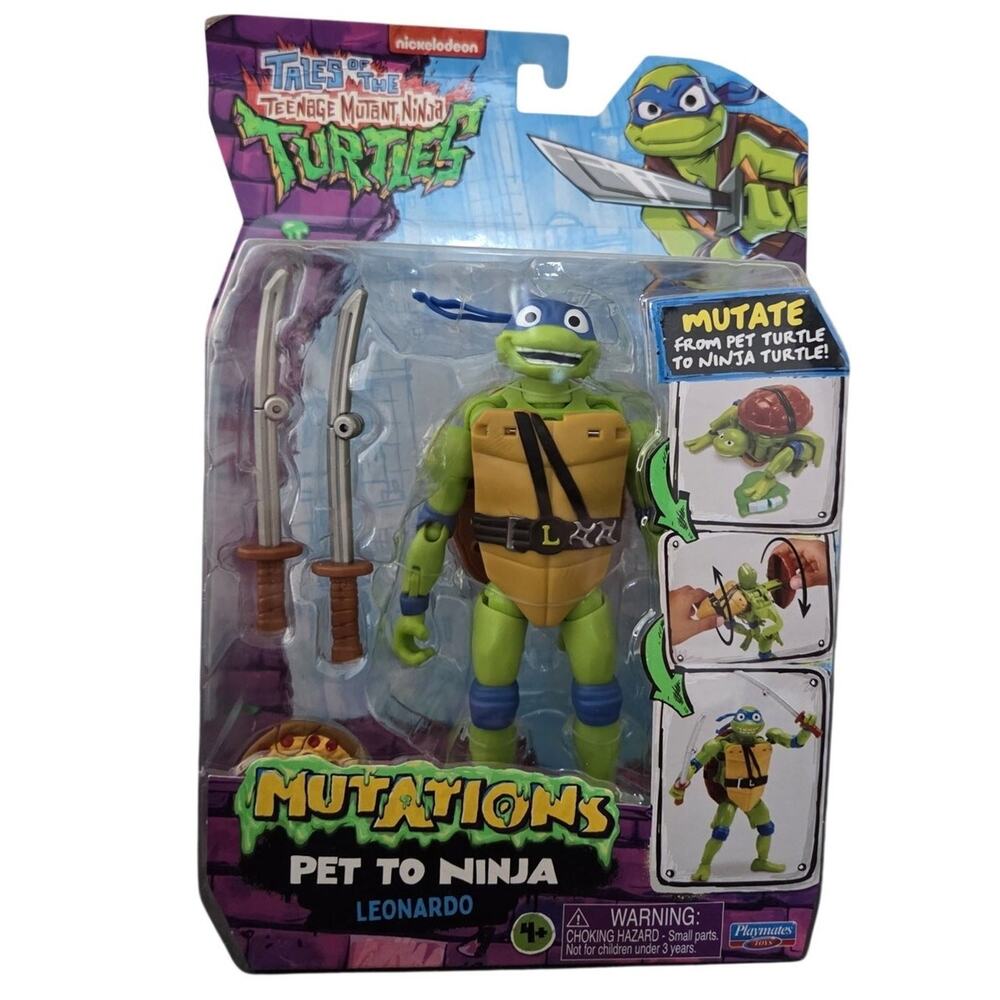 Tales of the Teenage Mutant Ninja Turtles Pet to Ninja Leonardo Figure New